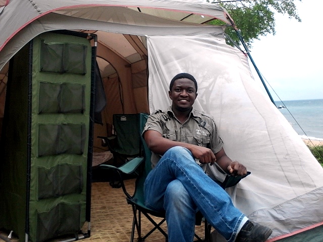 In front of my tent In front of my tent