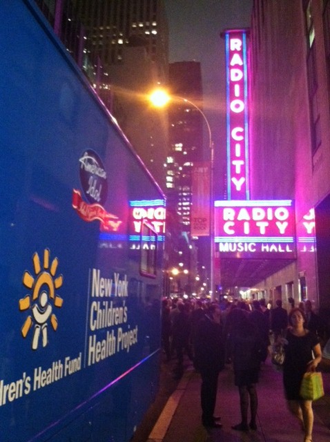 Radio City A mobile medical unit from the New York Children's Health Project parked in front of Radio City Music Hall during the Children's Health Fund 25th Anniversary Benefit Concert.